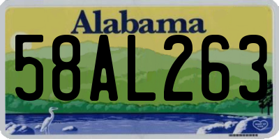 AL license plate 58AL263