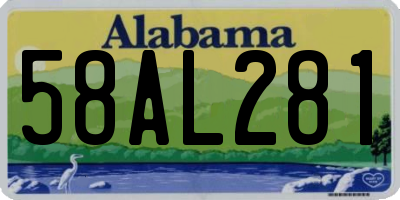 AL license plate 58AL281