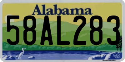 AL license plate 58AL283