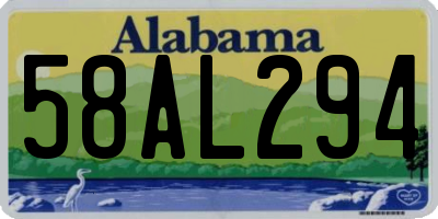 AL license plate 58AL294