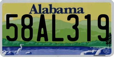 AL license plate 58AL319