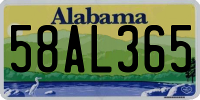 AL license plate 58AL365