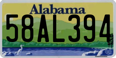 AL license plate 58AL394