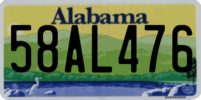 AL license plate 58AL476