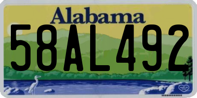 AL license plate 58AL492