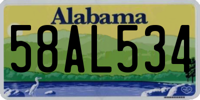 AL license plate 58AL534