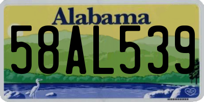 AL license plate 58AL539