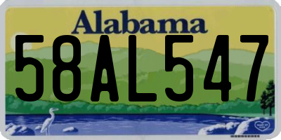 AL license plate 58AL547