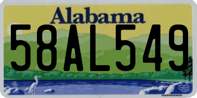 AL license plate 58AL549