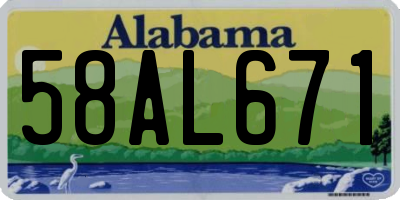 AL license plate 58AL671