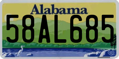 AL license plate 58AL685