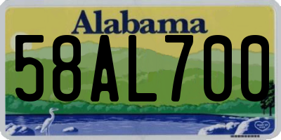 AL license plate 58AL700