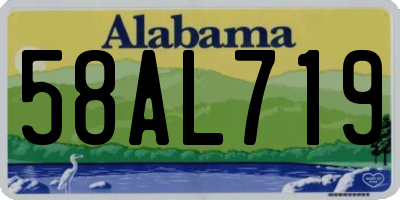 AL license plate 58AL719