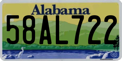 AL license plate 58AL722