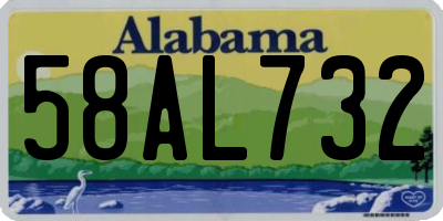 AL license plate 58AL732
