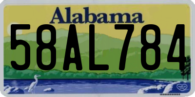 AL license plate 58AL784