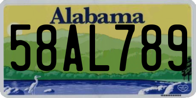 AL license plate 58AL789