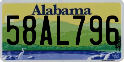 AL license plate 58AL796