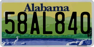 AL license plate 58AL840