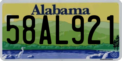AL license plate 58AL921