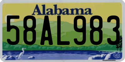 AL license plate 58AL983