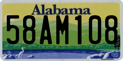 AL license plate 58AM108