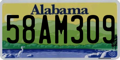 AL license plate 58AM309