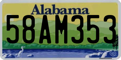 AL license plate 58AM353