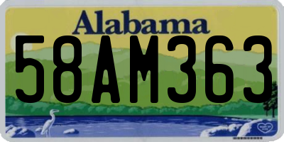AL license plate 58AM363