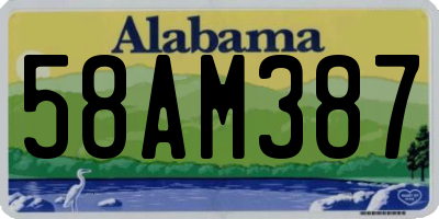 AL license plate 58AM387