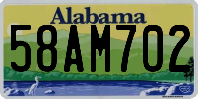AL license plate 58AM702