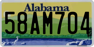 AL license plate 58AM704