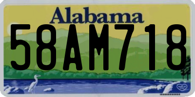 AL license plate 58AM718