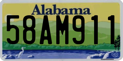 AL license plate 58AM911