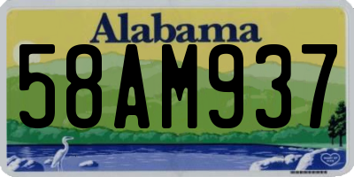 AL license plate 58AM937