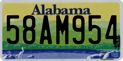 AL license plate 58AM954
