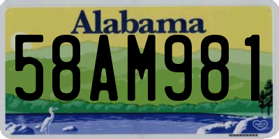 AL license plate 58AM981