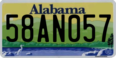AL license plate 58AN057