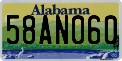 AL license plate 58AN060