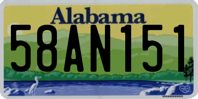 AL license plate 58AN151
