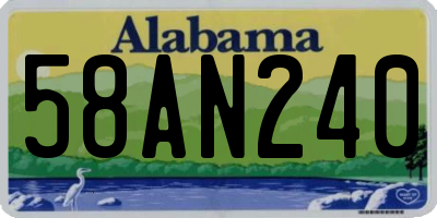 AL license plate 58AN240