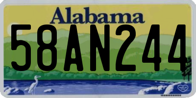 AL license plate 58AN244