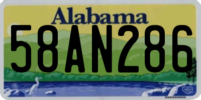 AL license plate 58AN286