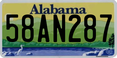 AL license plate 58AN287