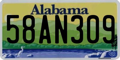AL license plate 58AN309