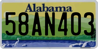 AL license plate 58AN403
