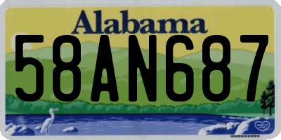 AL license plate 58AN687