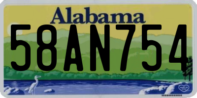 AL license plate 58AN754