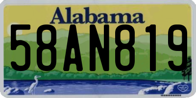 AL license plate 58AN819