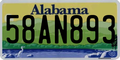 AL license plate 58AN893